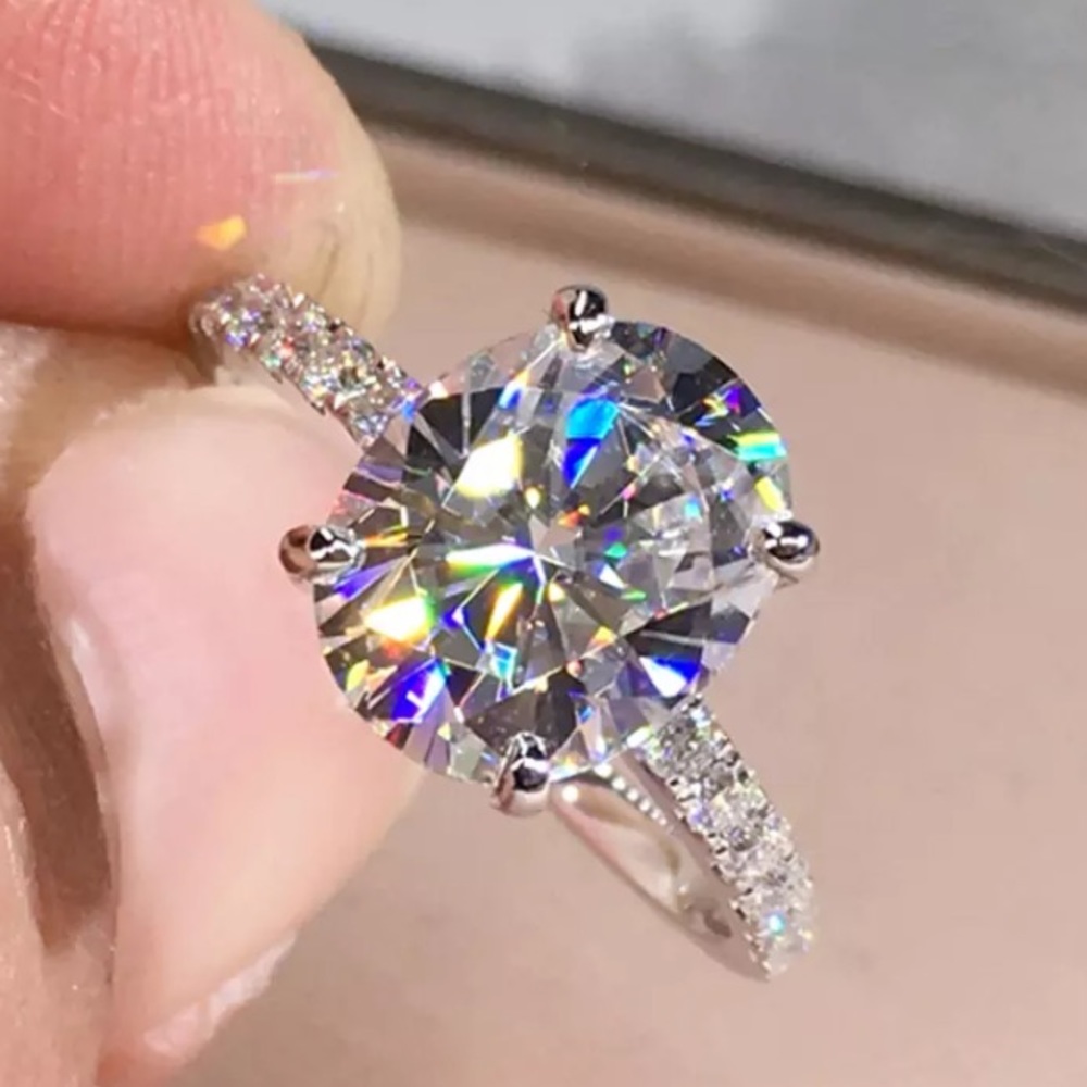 Sterling silver engagement ring - Picture 2 of 6